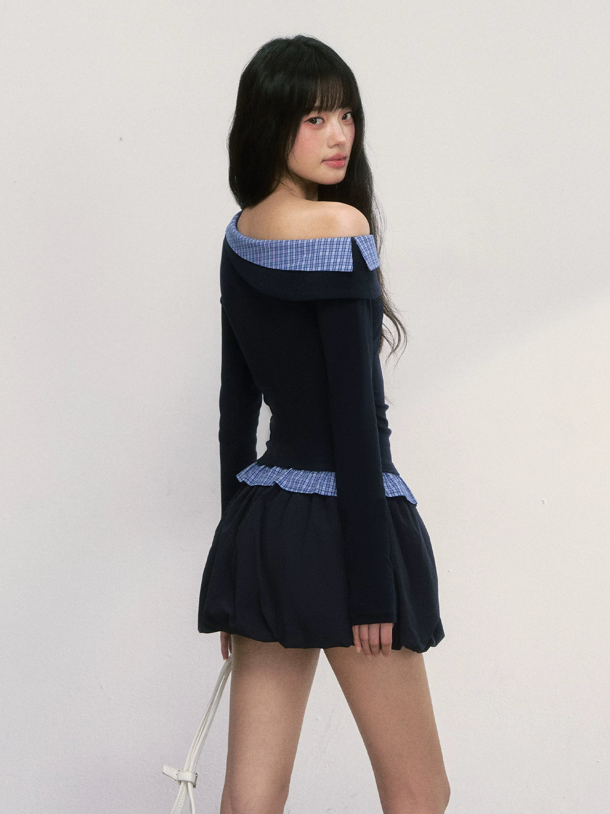 Off-The-Shoulder Fake Two-Piece Top Set