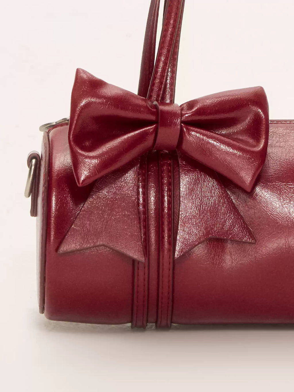 Double ribbon underarm shoulder bag in red