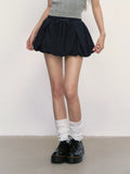 High-Waisted Lace-Up Floral A-Line Skirt