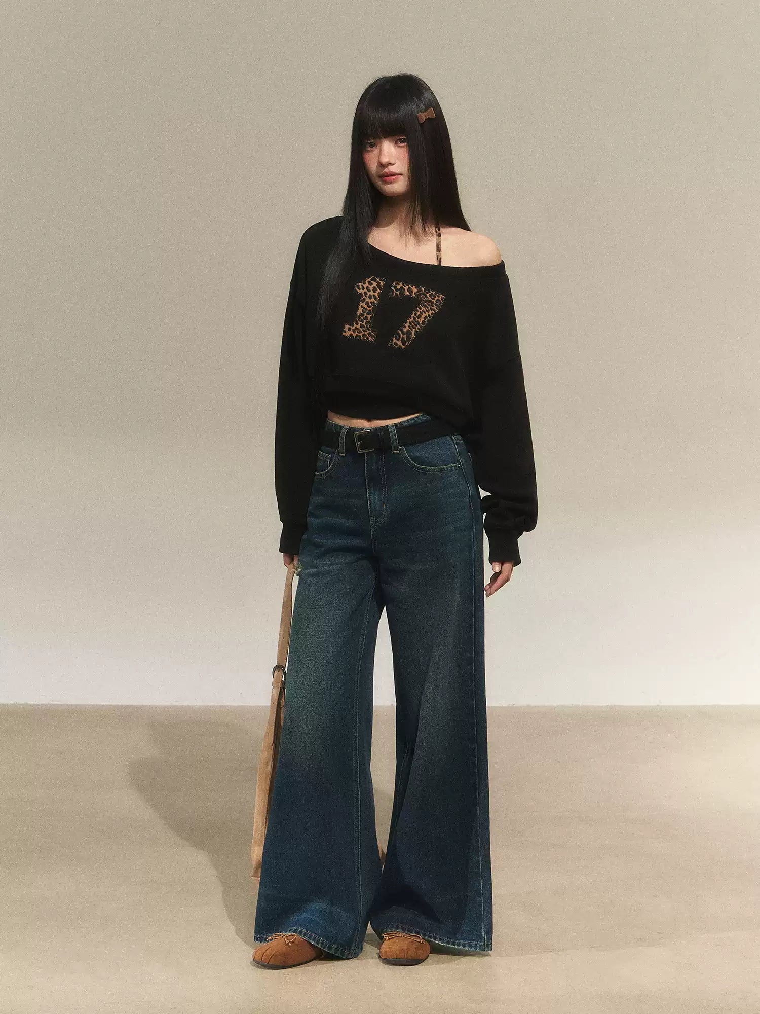 17 Leopard camisole and cropped sweatshirt set