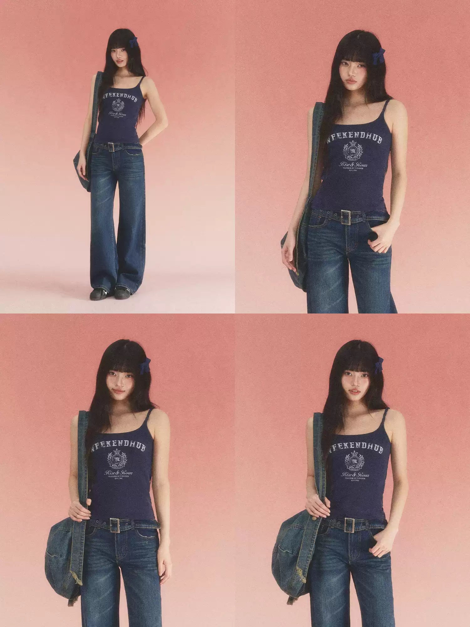 Logo print twisted strap camisole top