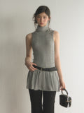 Retro High-Neck Knitted Mini Dress