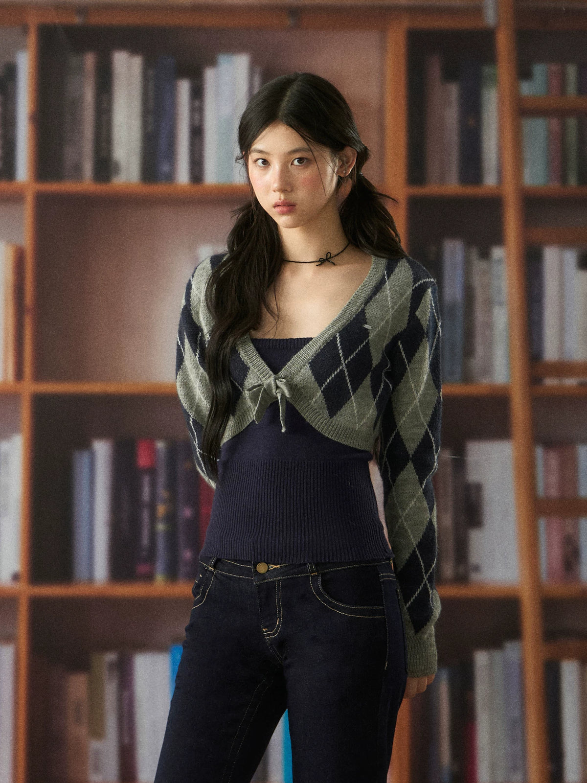 Diamond Knit Short Jacket & Cami Set