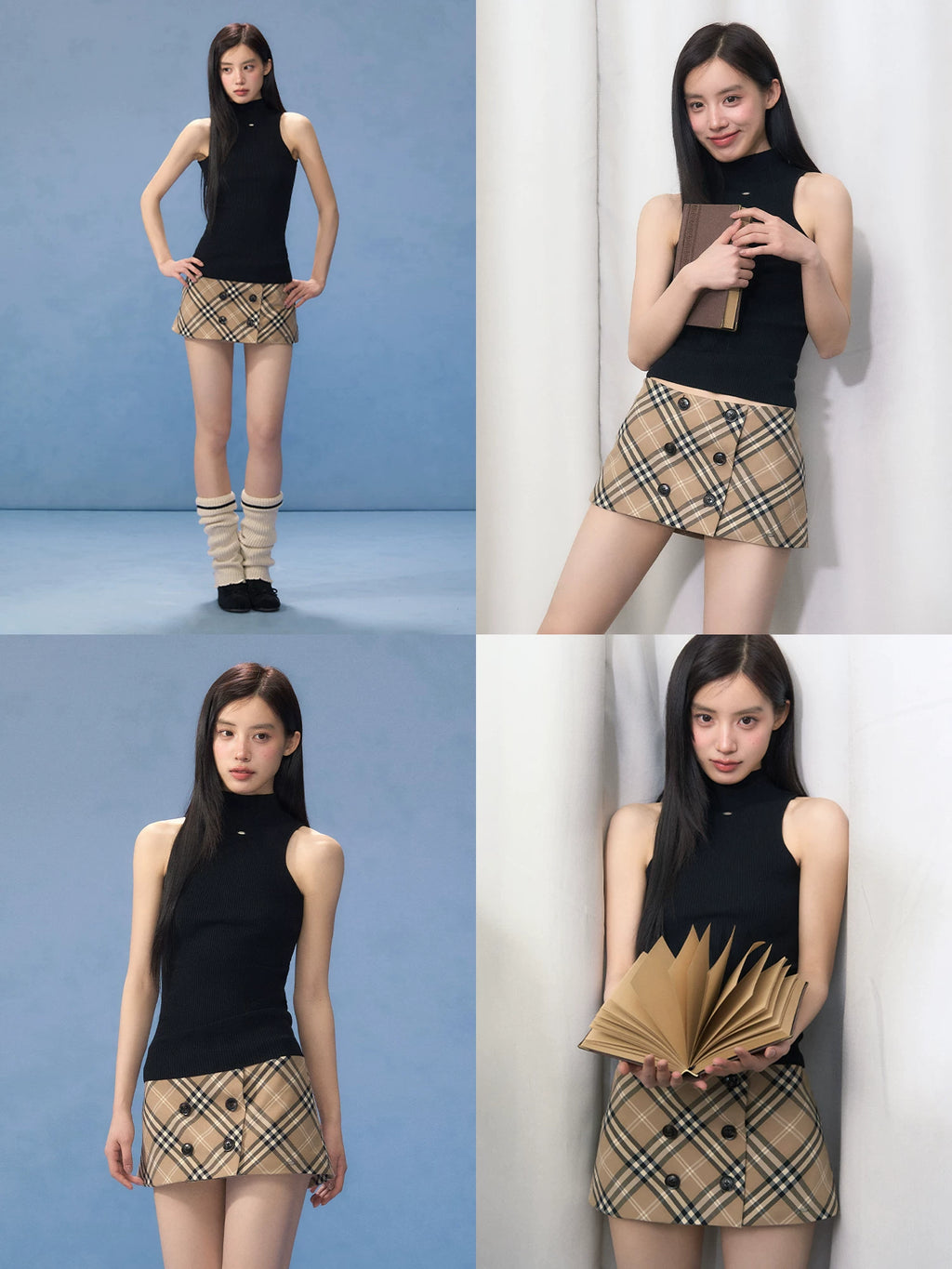 Slim-Fit Mock Neck Knit Vest Top