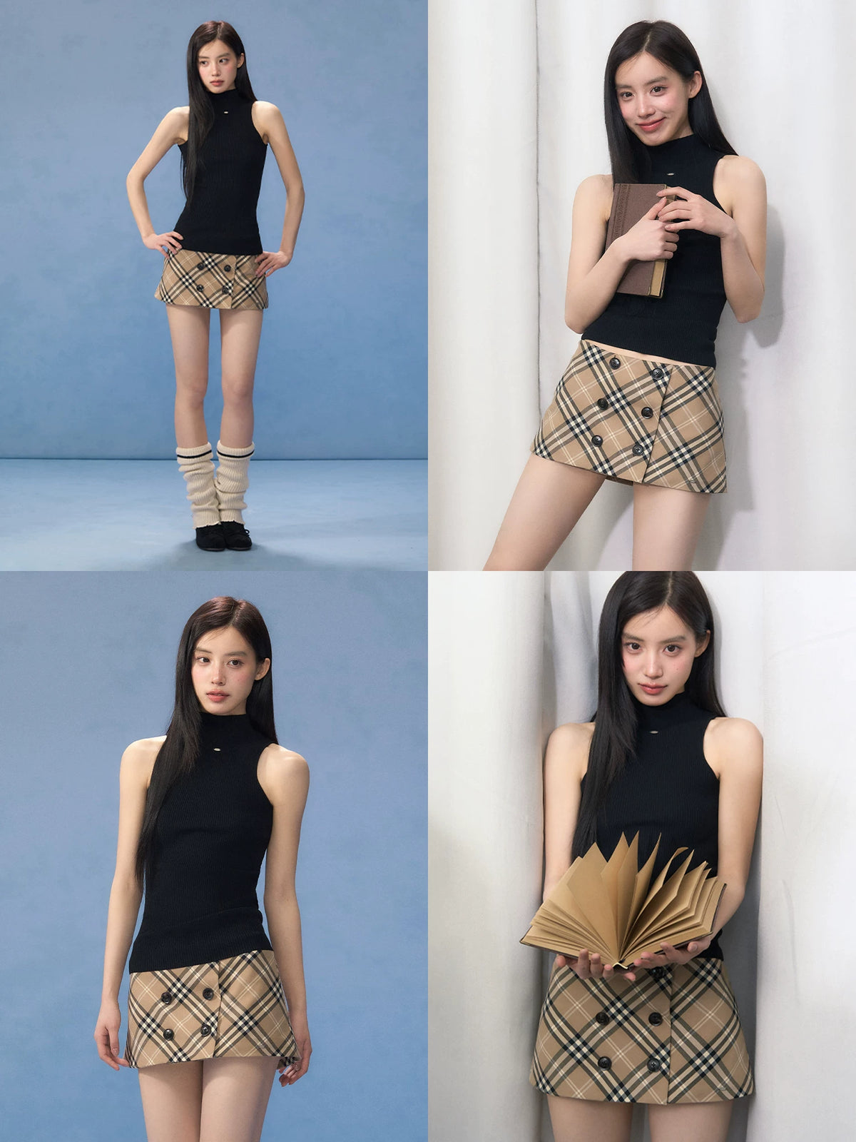 Slim-Fit Mock Neck Knit Vest Top