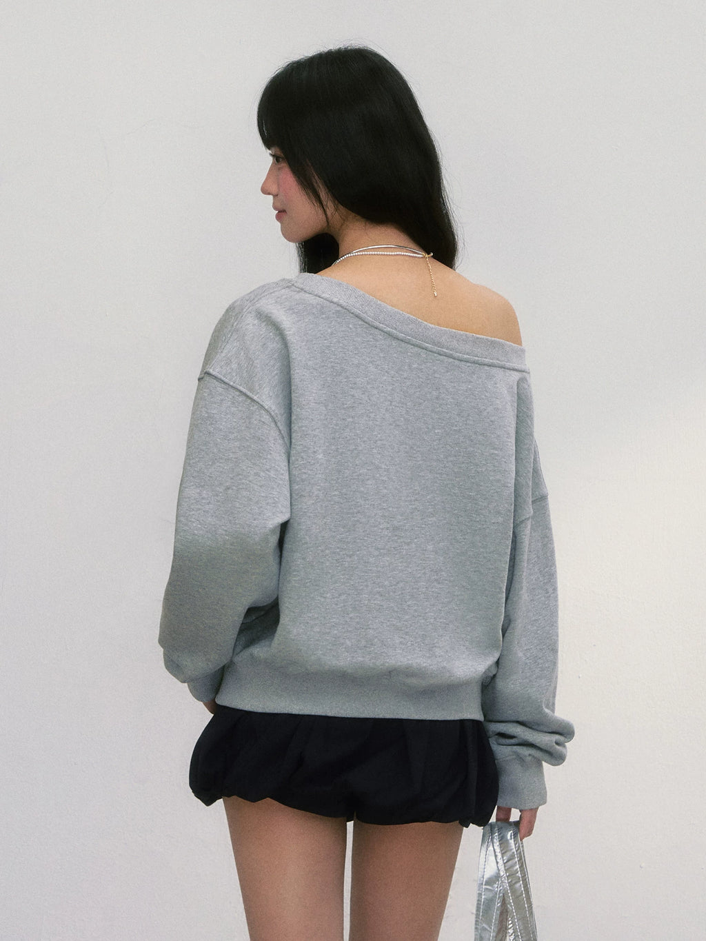 Off-The-Shoulder Retro Sweatshirt