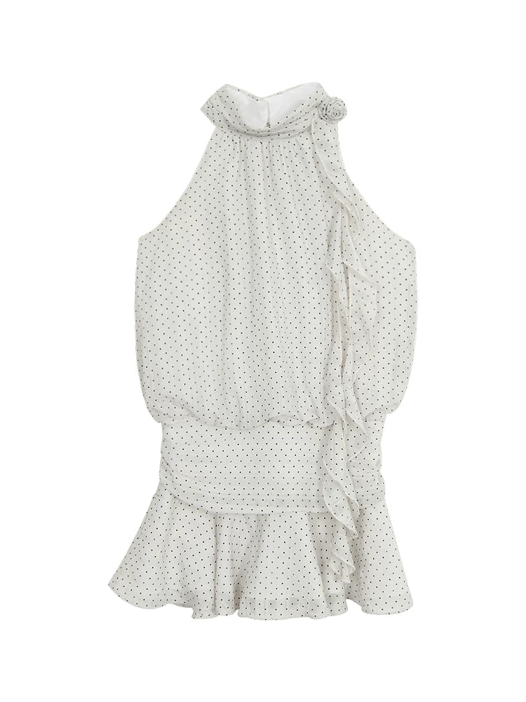 Polka Dot Halter Mini Dress
