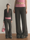 Color-Block Polka Dot High-Waisted Flared Pants