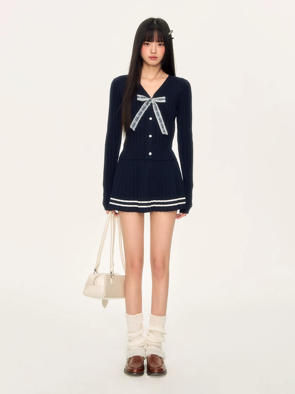 Preppy Sweet Girl Knit Top and Skirt Set