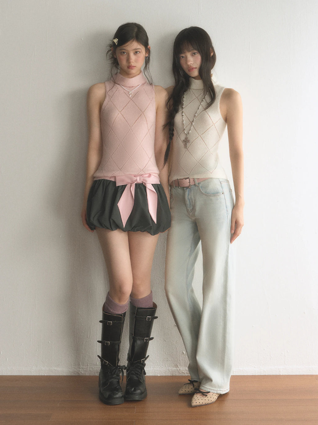 Diamond Argyle Hollow-Out Knit Vest Top