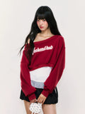 Crop Off-The-Shoulder Sweatshirt Two-Piece Set
