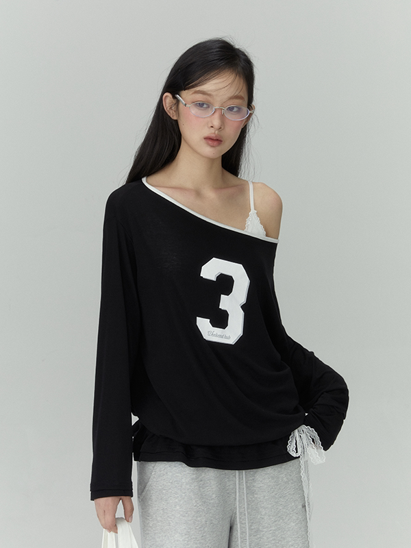 Sheer Off-the-Shoulder Blouse "3"