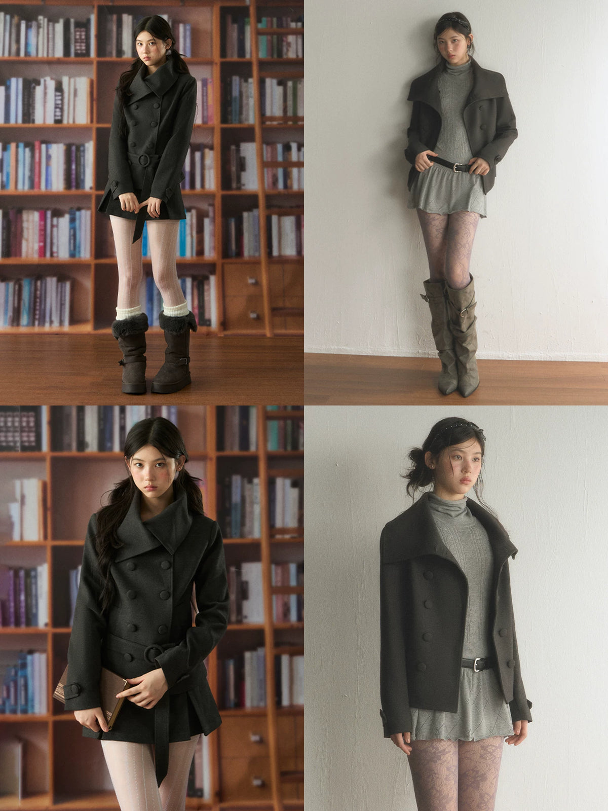 Double-Breasted Wool Outerwear Coat