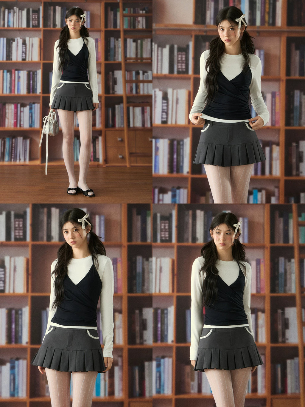 Contrast Halter Neck Two-Piece Top