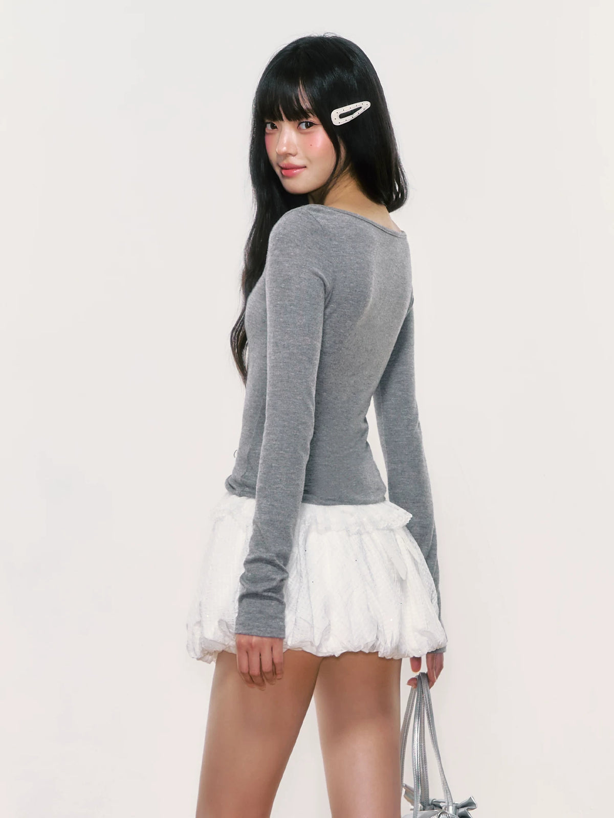 Bow Lace Long-Sleeve T-Shirt