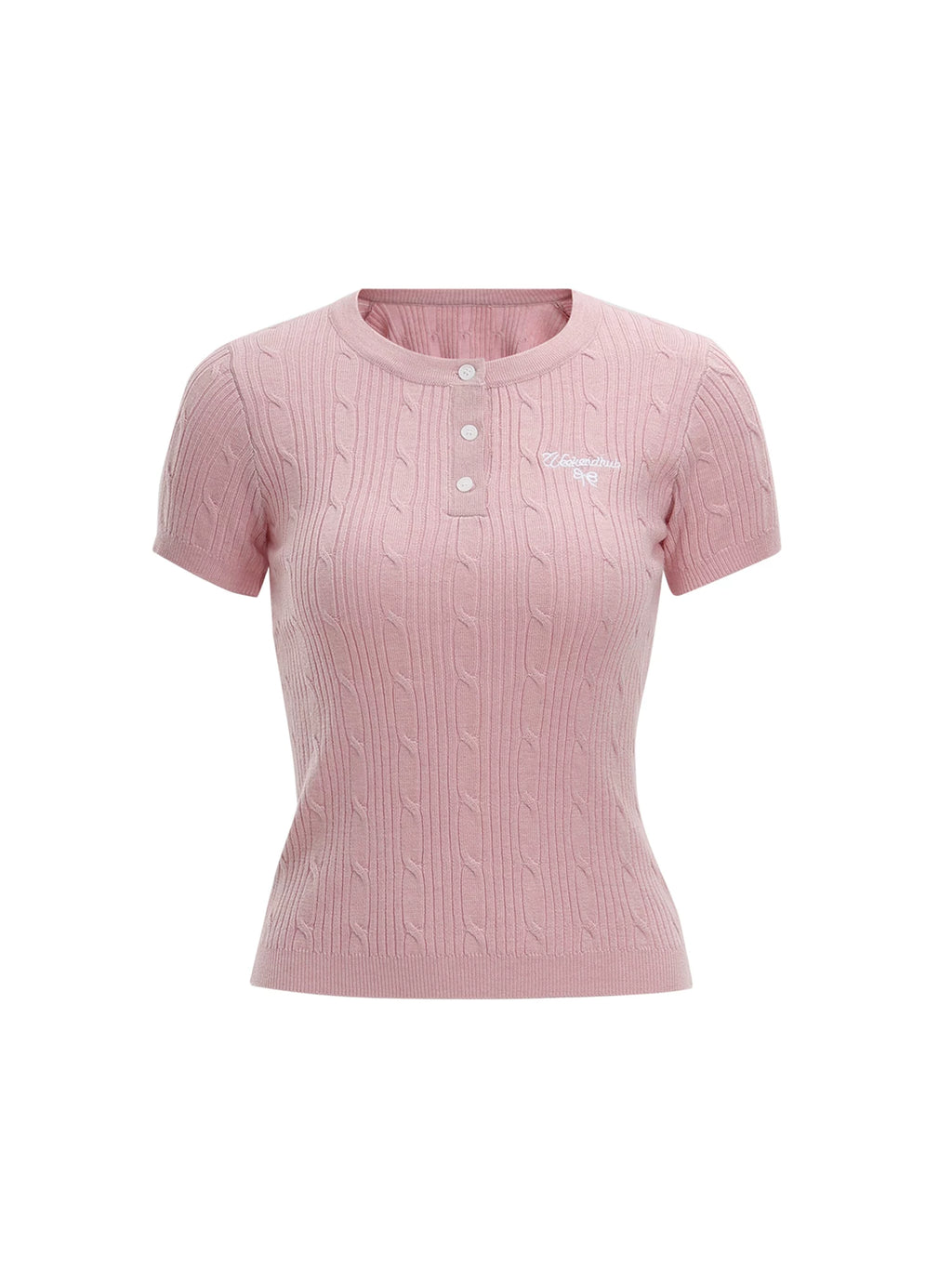 Korean Preppy Slim-Fit Knit Short-Sleeve Top