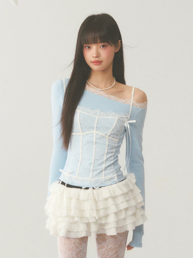 Layered Asymmetrical One-Shoulder Top