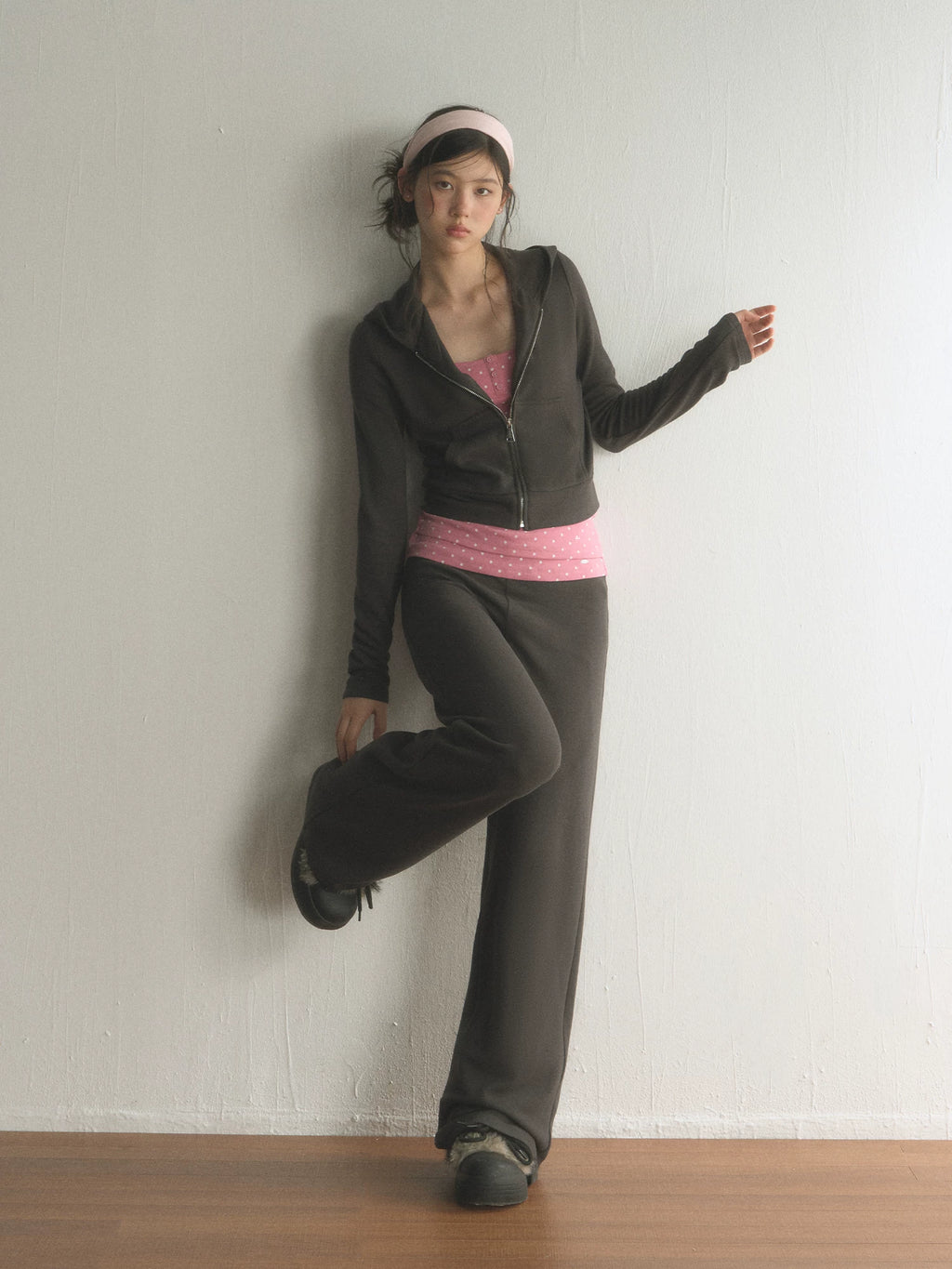 Slim-Fit Hooded Zip-Up Sweatshirt Jacket