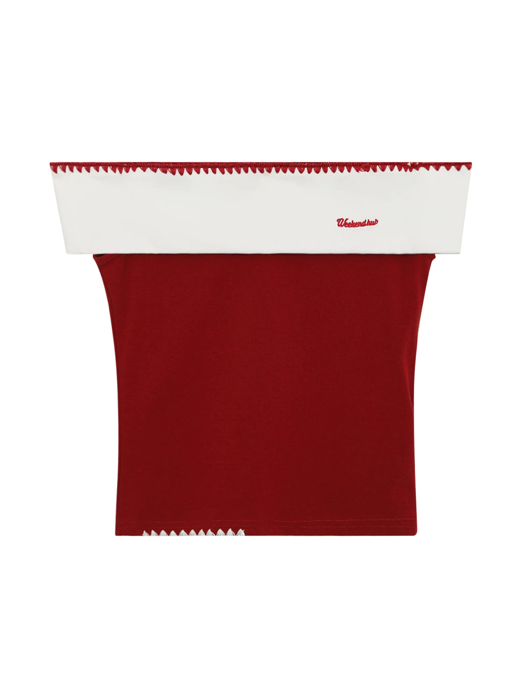 Color-Blocked Embroidered Off-the-Shoulder Top