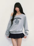 Off-The-Shoulder Retro Sweatshirt