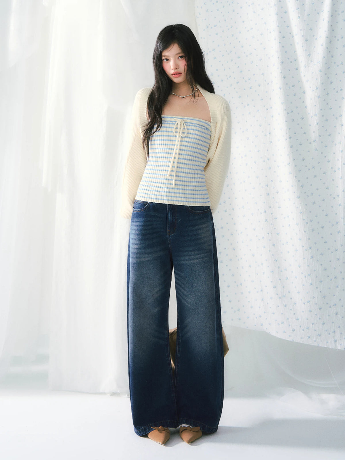 Knit Cardigan & Cami Two-Piece Set