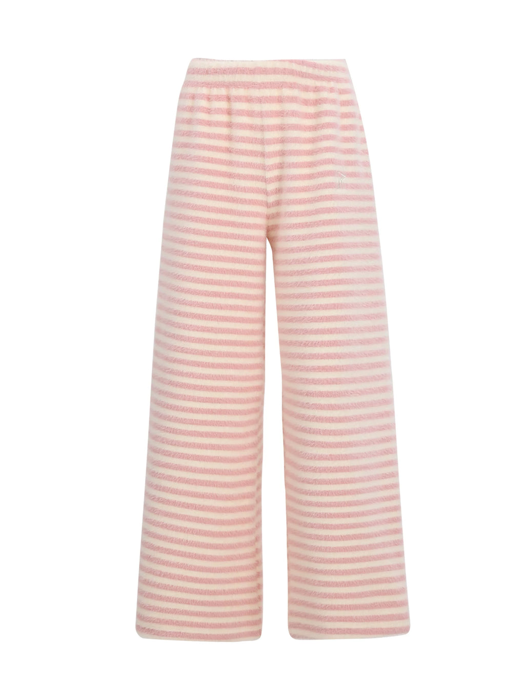 Pink Striped High-Waisted Wide-Leg Pants