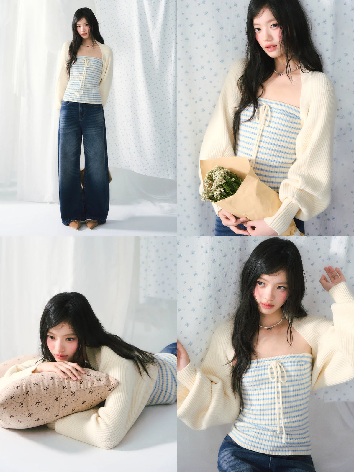 Knit Cardigan & Cami Two-Piece Set