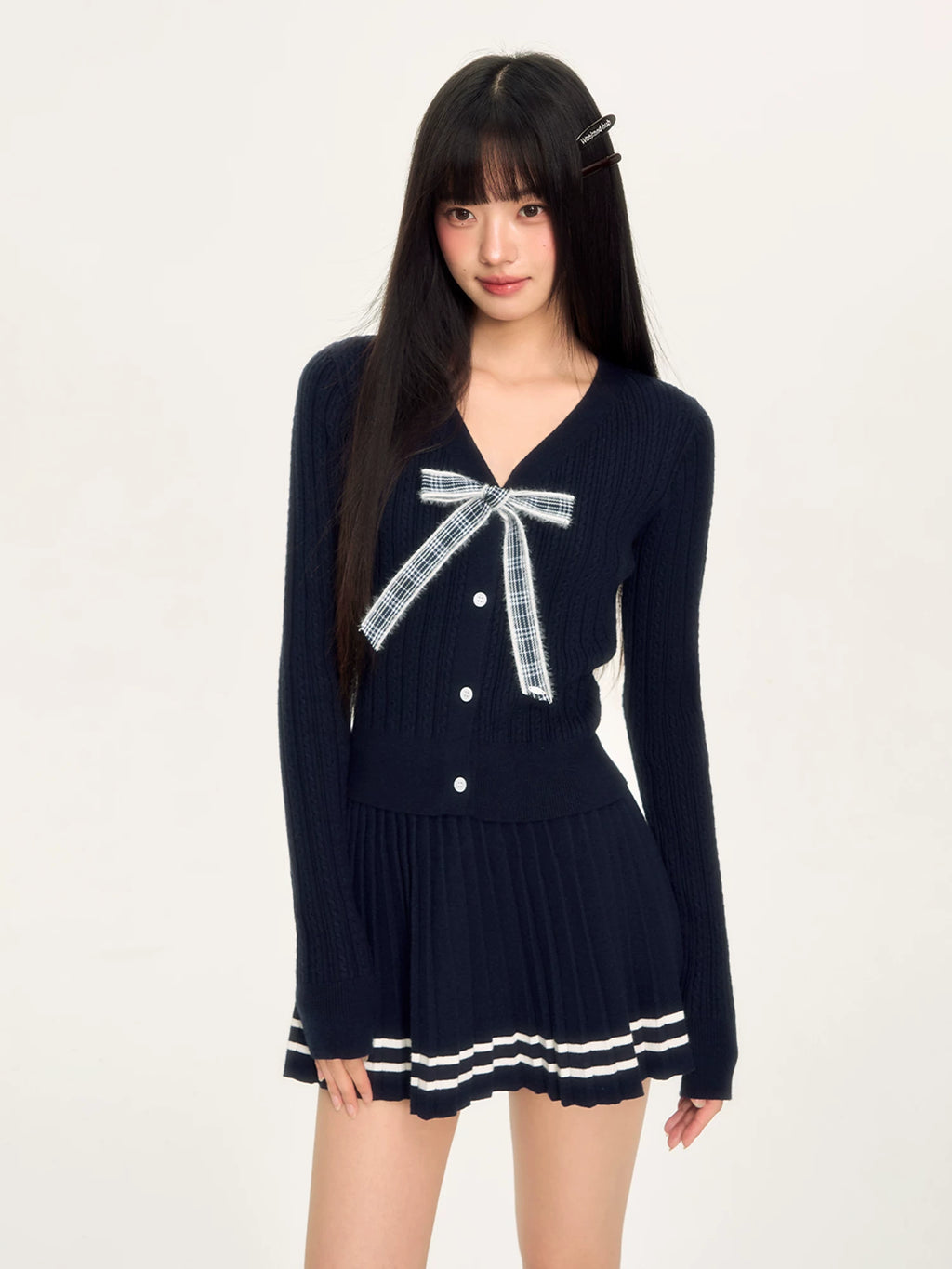 Preppy Sweet Girl Knit Top and Skirt Set