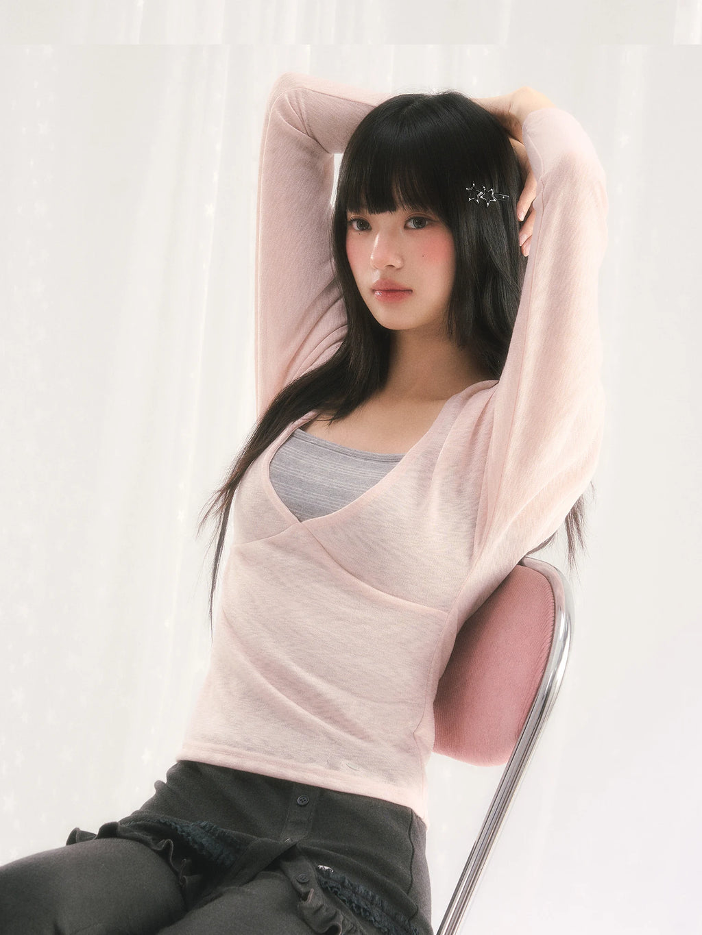 V-Neck Lightweight Sun Protection Top & Pants Set
