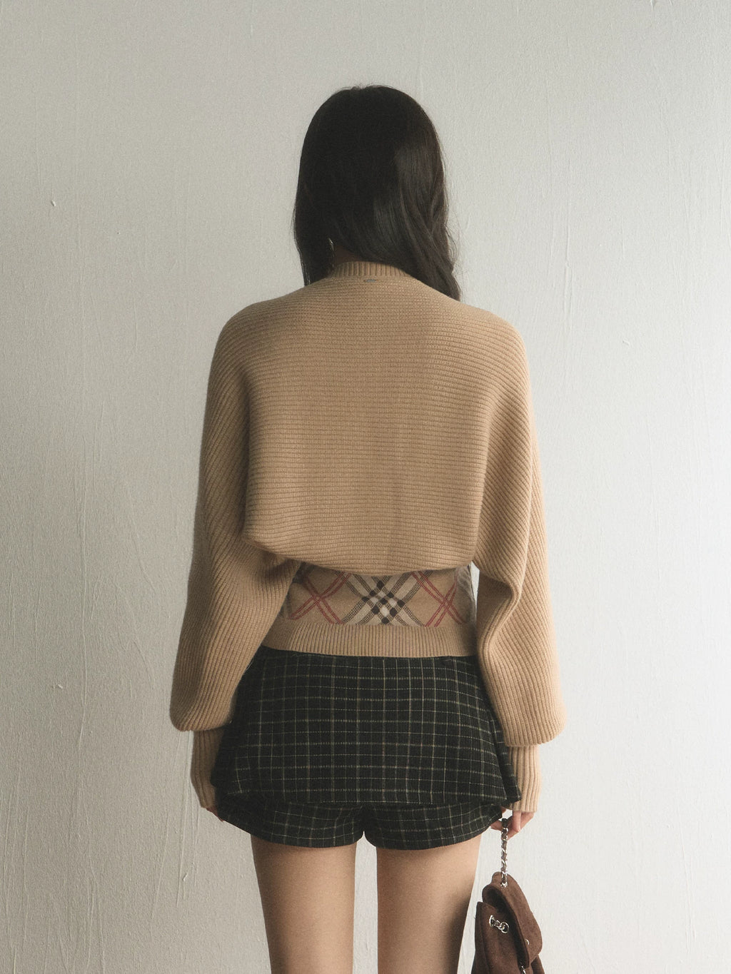 Retro Quilted Tube Top & Knit Vest Set