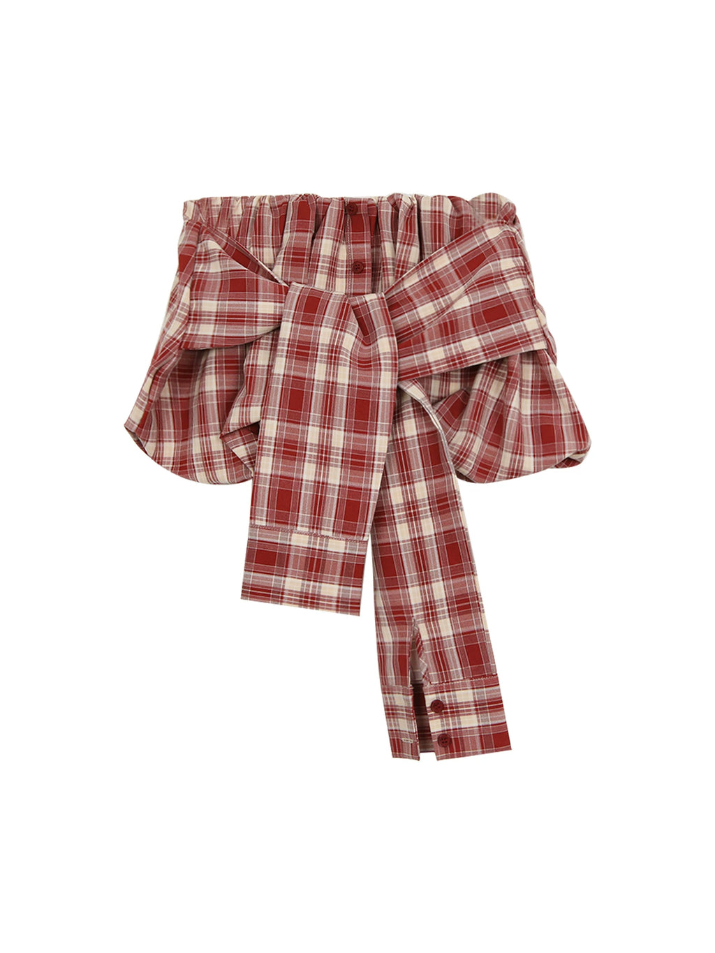 Irregular Plaid Tie-Up Mini Skirt