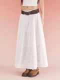 High-waisted jacquard A-line skirt