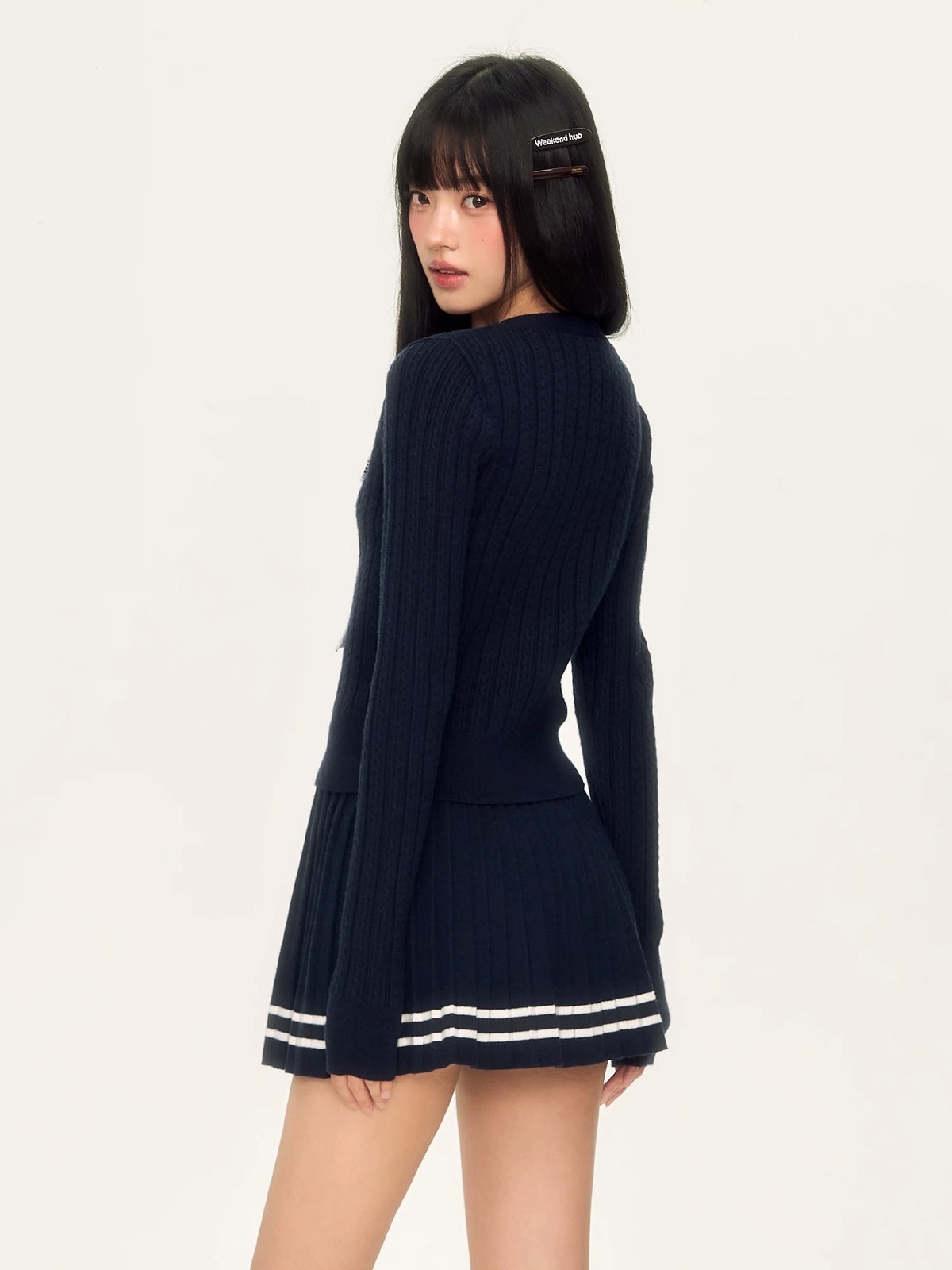 Preppy Sweet Girl Knit Top and Skirt Set