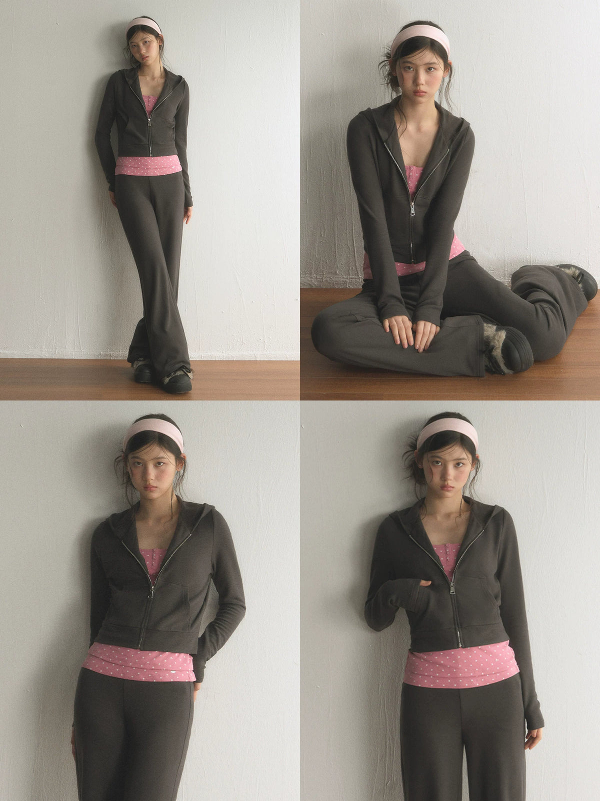Slim-Fit Hooded Zip-Up Sweatshirt Jacket