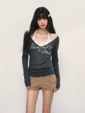 Sheer Long-Sleeve Blouse & Cami Set