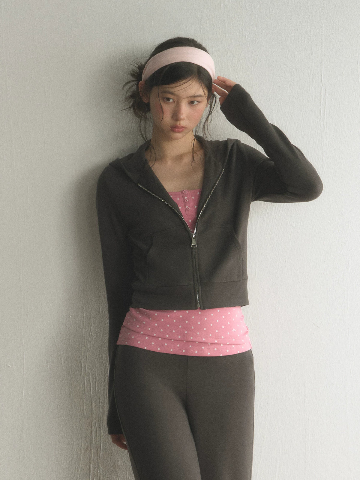 Pink Polka Dot Sleeveless Cami Top
