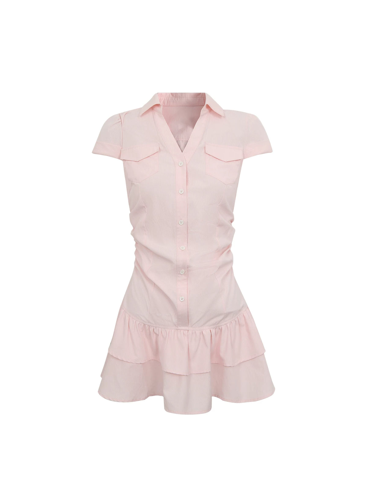 French Style Lapel Waist-Cinching Petite Dress