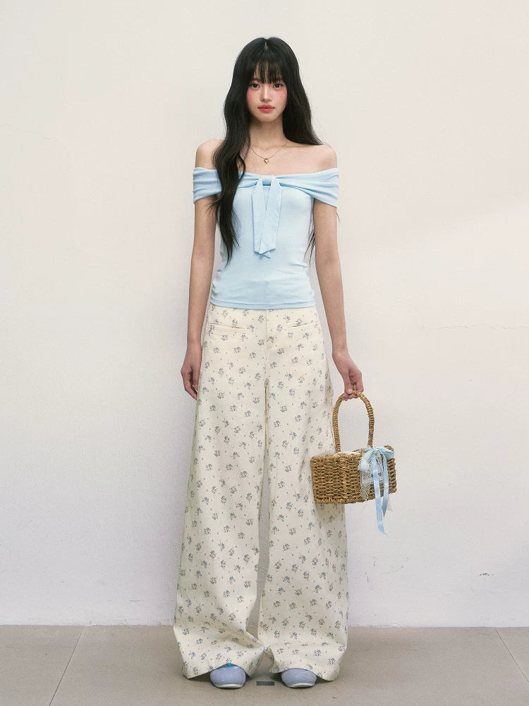 Tie-Waist Asymmetrical Off-the-Shoulder Top