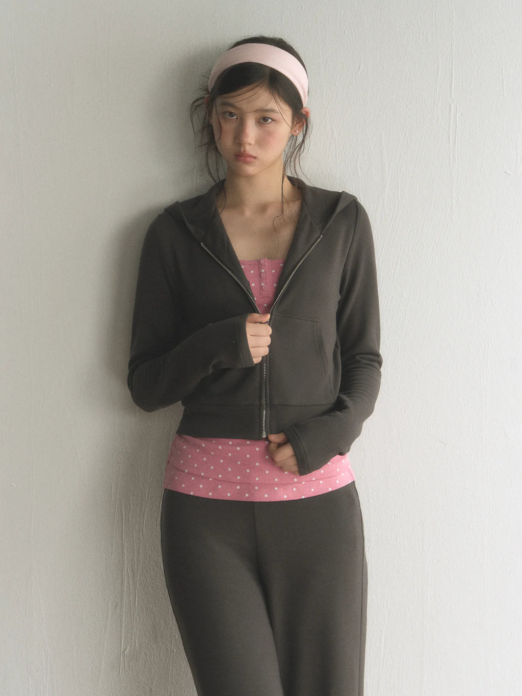 Slim-Fit Hooded Zip-Up Sweatshirt Jacket