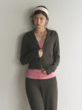 Slim-Fit Hooded Zip-Up Sweatshirt Jacket