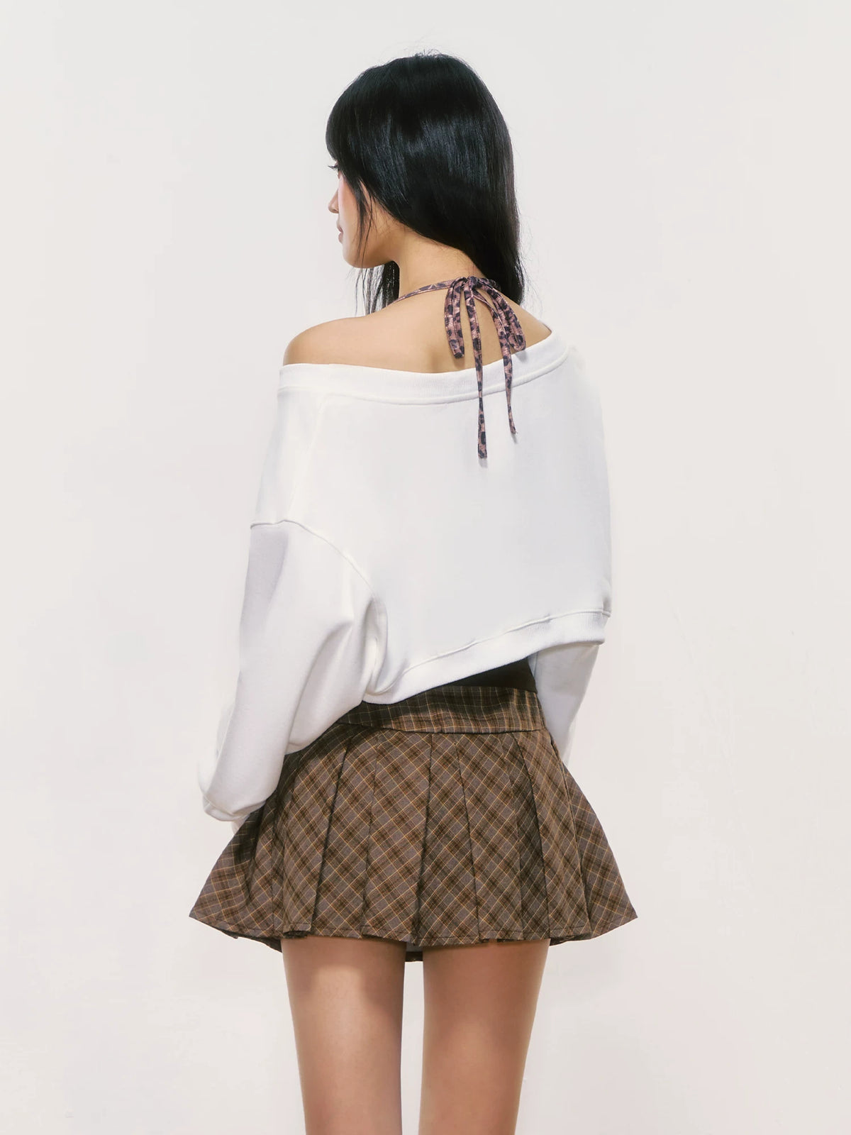 Leopard Print Crop Off-Shoulder Sweatshirt Set
